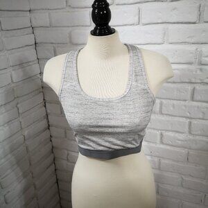 Avia Ladies Size XL (16-18) Racer Back Grey & Off White Athletic Sports Bra